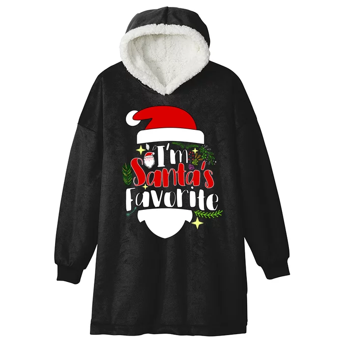 I'm Santa's Favorite Christmas Hooded Wearable Blanket