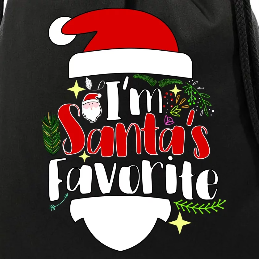 I'm Santa's Favorite Christmas Drawstring Bag