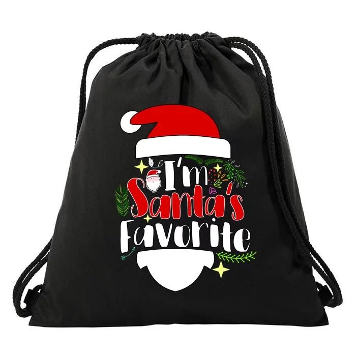 I'm Santa's Favorite Christmas Drawstring Bag