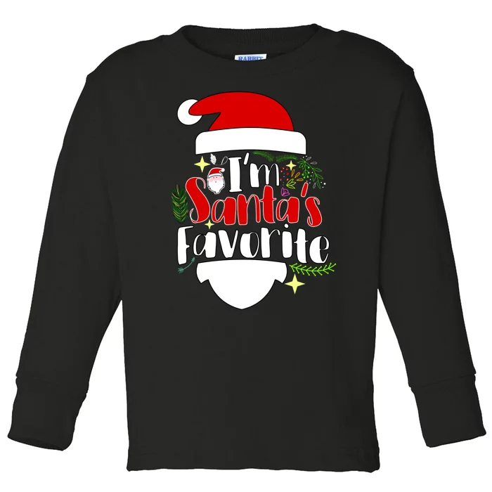 I'm Santa's Favorite Christmas Toddler Long Sleeve Shirt