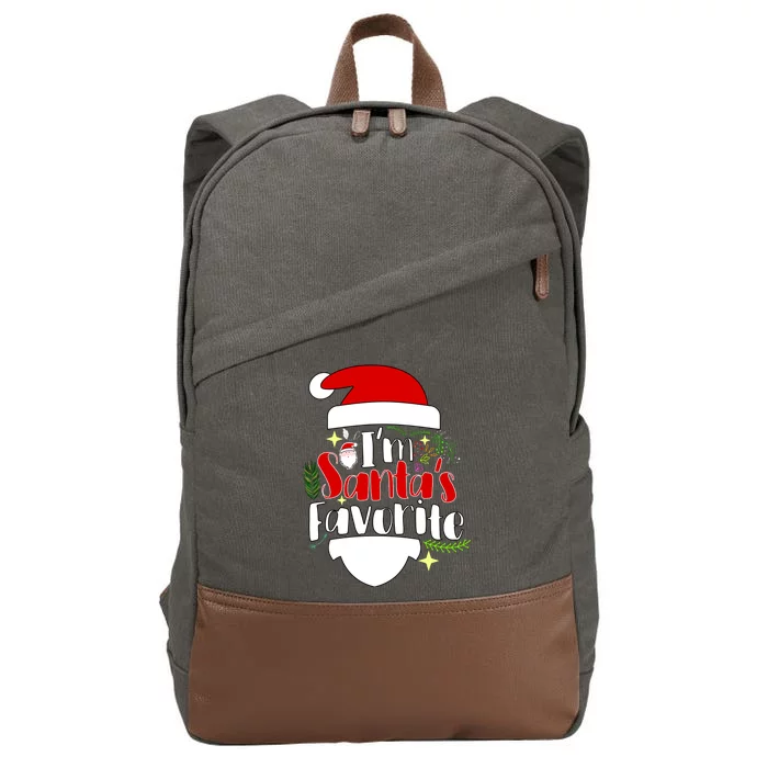 I'm Santa's Favorite Christmas Cotton Canvas Backpack