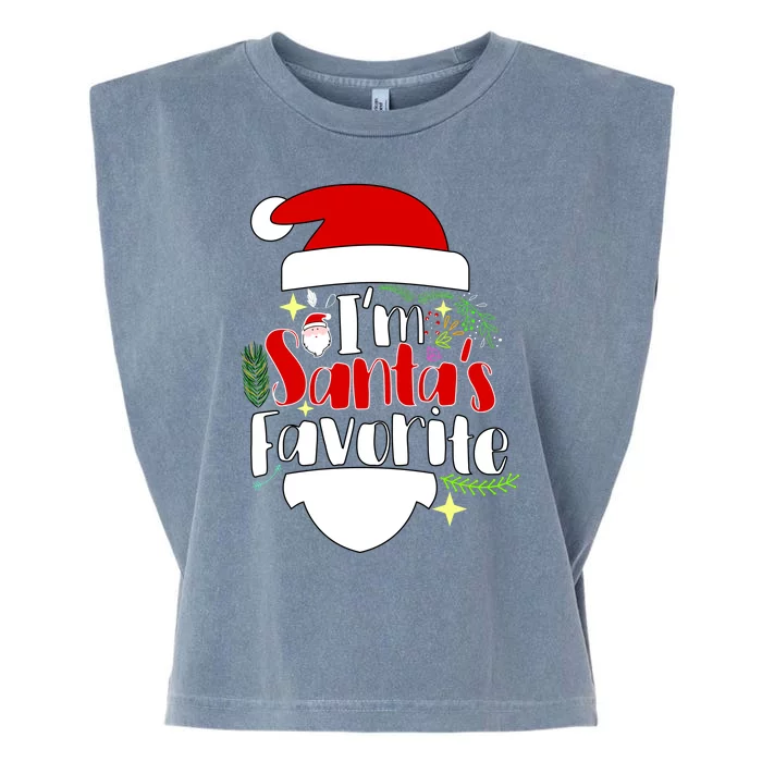 I'm Santa's Favorite Christmas Garment-Dyed Women's Muscle Tee