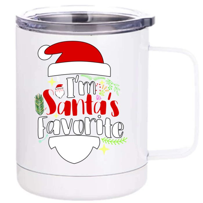 I'm Santa's Favorite Christmas Front & Back 12oz Stainless Steel Tumbler Cup