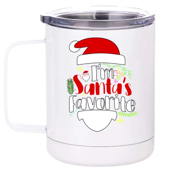 I'm Santa's Favorite Christmas Front & Back 12oz Stainless Steel Tumbler Cup