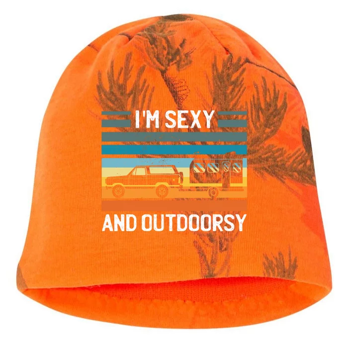 I'm Sexy And Outdoorsy Retro Road Trip Camper Kati - Camo Knit Beanie