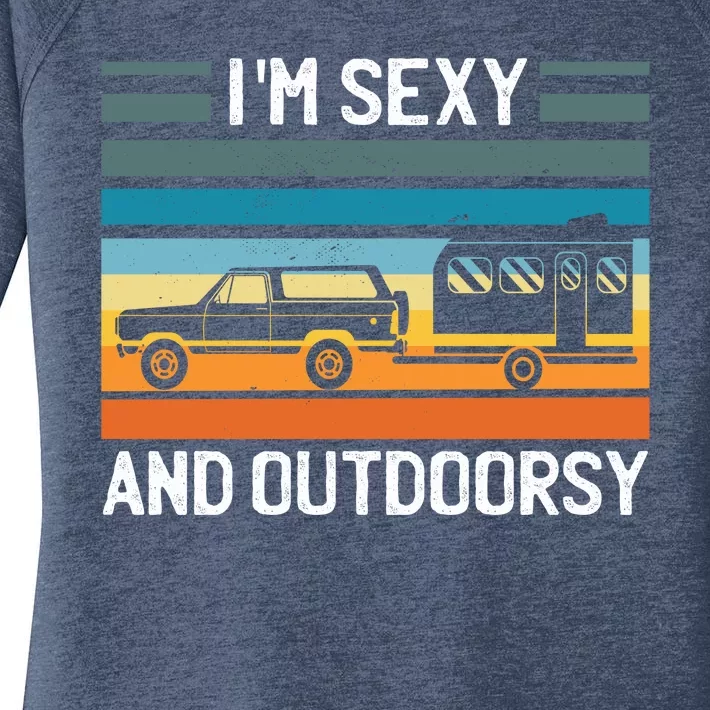 I'm Sexy And Outdoorsy Retro Road Trip Camper Women's Perfect Tri Tunic Long Sleeve Shirt