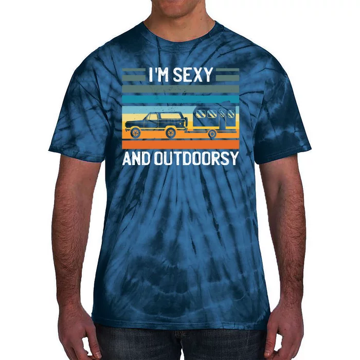 I'm Sexy And Outdoorsy Retro Road Trip Camper Tie-Dye T-Shirt