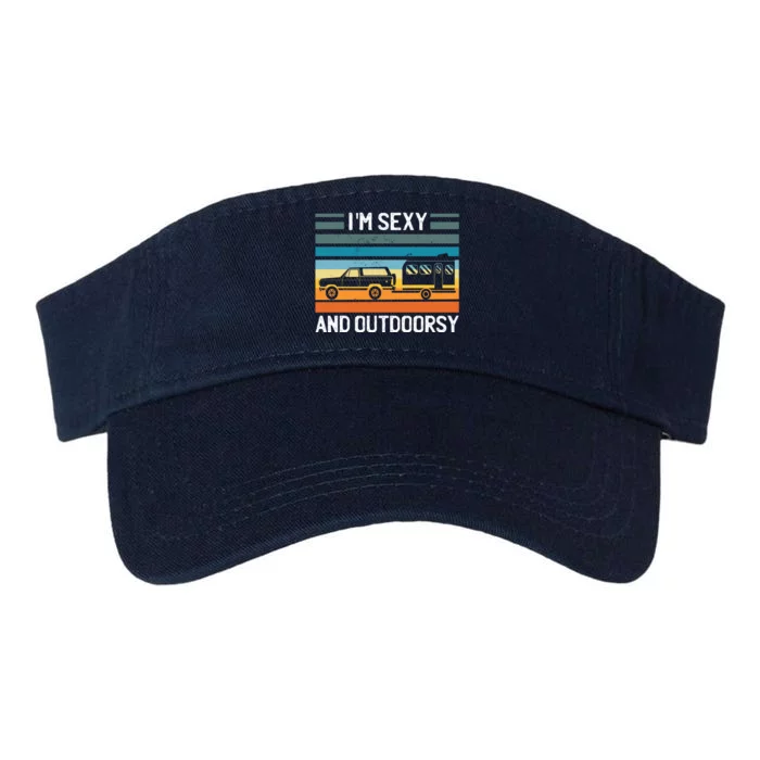 I'm Sexy And Outdoorsy Retro Road Trip Camper Valucap Bio-Washed Visor