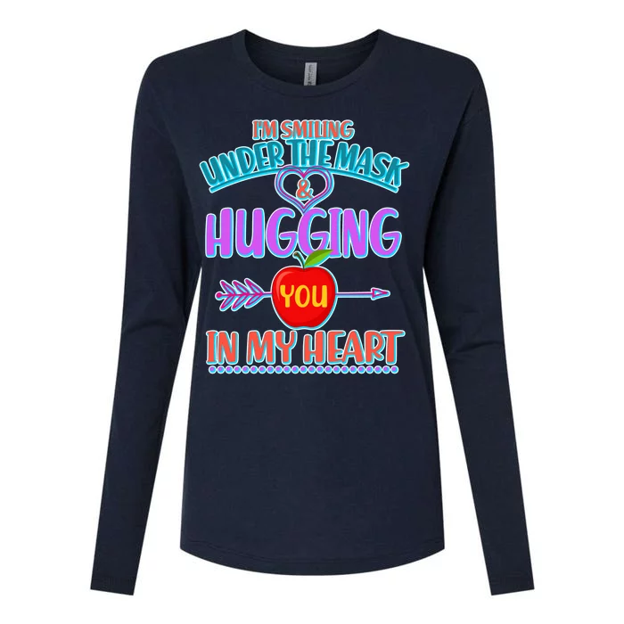 I'm Smiling Under The Mask & Hugging You In My Heart Womens Cotton Relaxed Long Sleeve T-Shirt