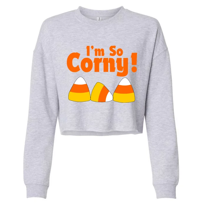 I'm So Corny Candy Corn Halloween Cropped Pullover Crew