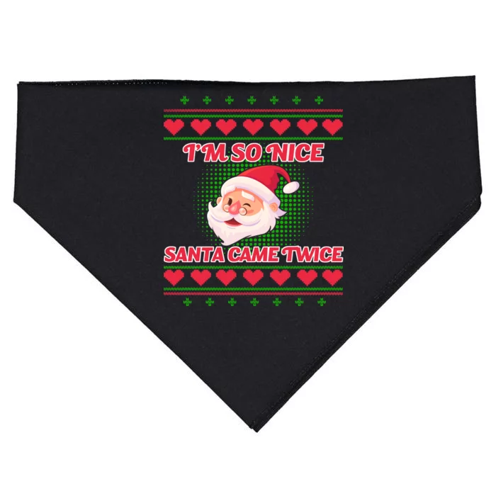 I'm So Nice Santa Came Twice USA-Made Doggie Bandana