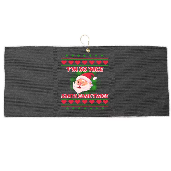 I'm So Nice Santa Came Twice Large Microfiber Waffle Golf Towel