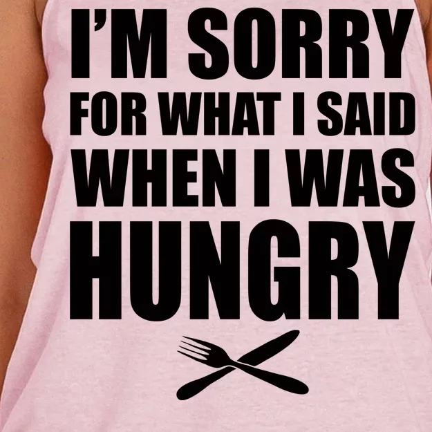 I'm Sorry For What I Said I Was Hungry Women's Knotted Racerback Tank