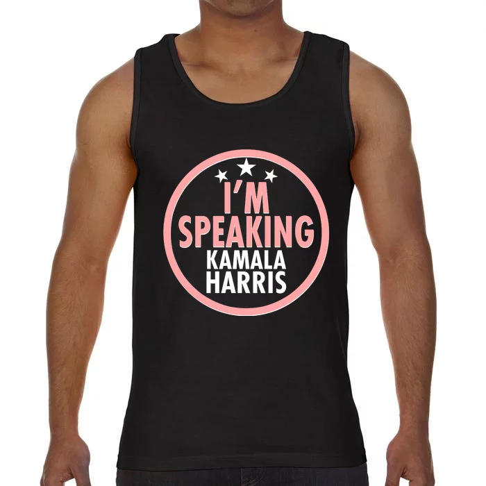 I'm Speaking Emblem Kamala Harris Madam Vice President Comfort Colors® Tank Top