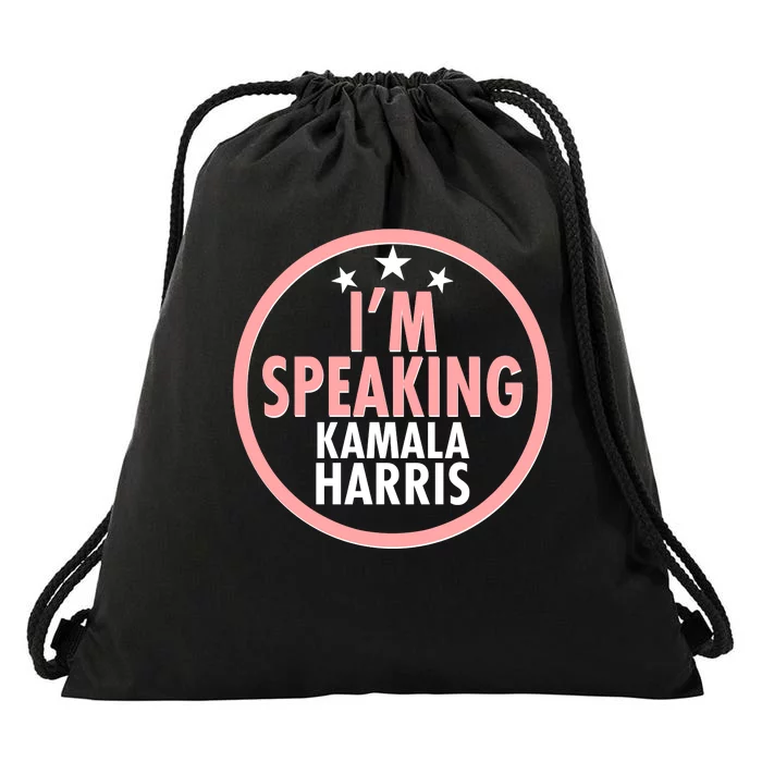 I'm Speaking Emblem Kamala Harris Madam Vice President Drawstring Bag