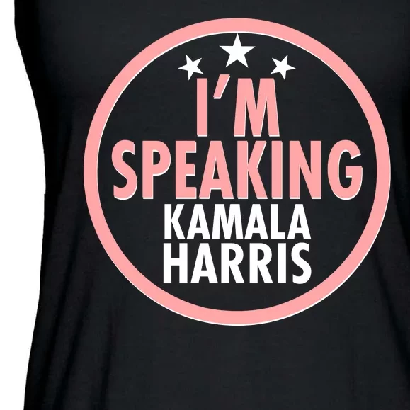 I'm Speaking Emblem Kamala Harris Madam Vice President Ladies Essential Flowy Tank