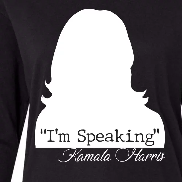 I'm Speaking Kamala Harris Silhouette Womens Cotton Relaxed Long Sleeve T-Shirt