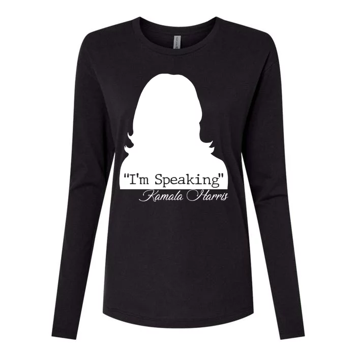 I'm Speaking Kamala Harris Silhouette Womens Cotton Relaxed Long Sleeve T-Shirt