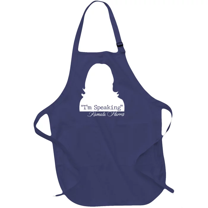 I'm Speaking Kamala Harris Silhouette Full-Length Apron With Pocket