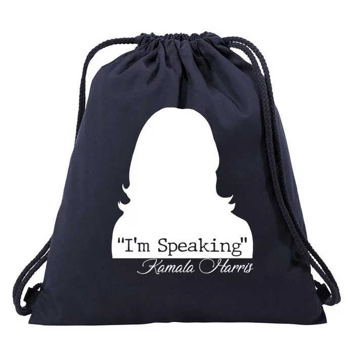 I'm Speaking Kamala Harris Silhouette Drawstring Bag