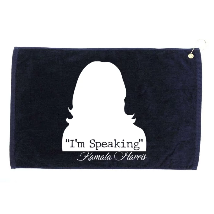 I'm Speaking Kamala Harris Silhouette Grommeted Golf Towel