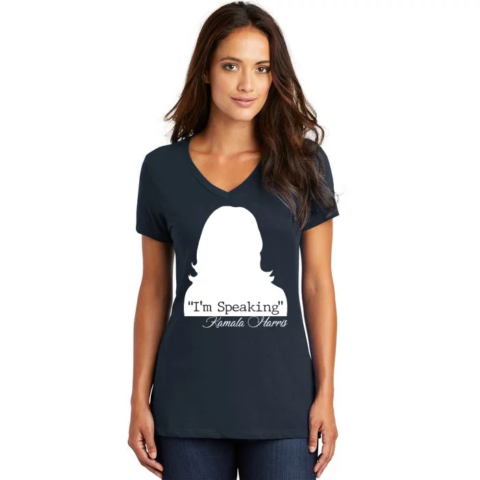 I'm Speaking Kamala Harris Silhouette Women's V-Neck T-Shirt