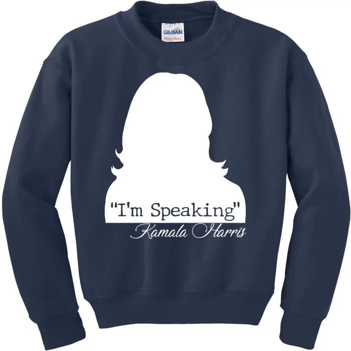 I'm Speaking Kamala Harris Silhouette Kids Sweatshirt