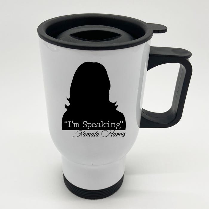 I'm Speaking Kamala Harris Silhouette Front & Back Stainless Steel Travel Mug