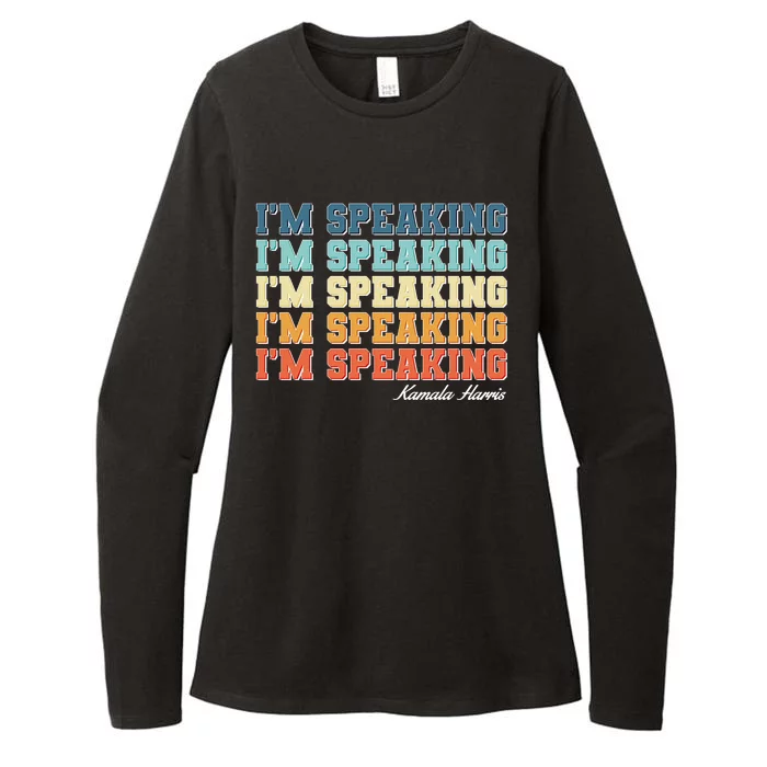 I'm Speaking pattern Kamala Harris Madam Vice President Womens CVC Long Sleeve Shirt