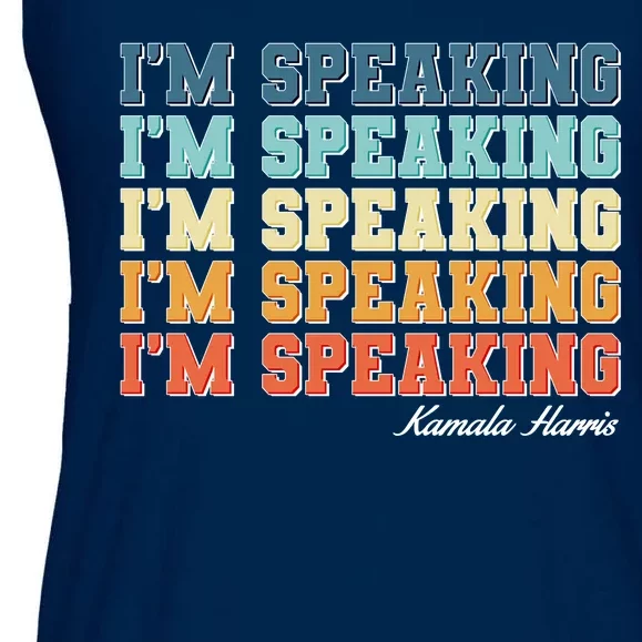 I'm Speaking pattern Kamala Harris Madam Vice President Ladies Essential Flowy Tank