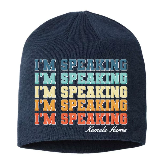 I'm Speaking pattern Kamala Harris Madam Vice President 8 1/2in Sustainable Knit Beanie