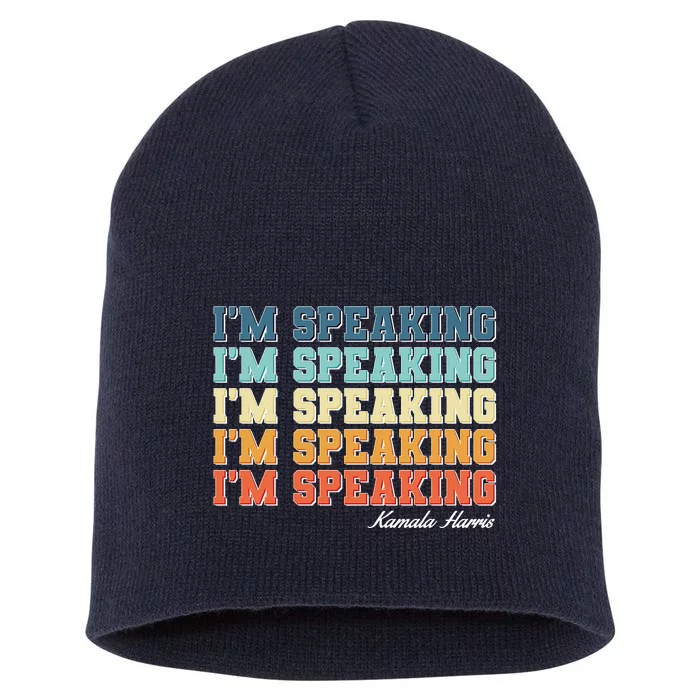 I'm Speaking pattern Kamala Harris Madam Vice President Short Acrylic Beanie