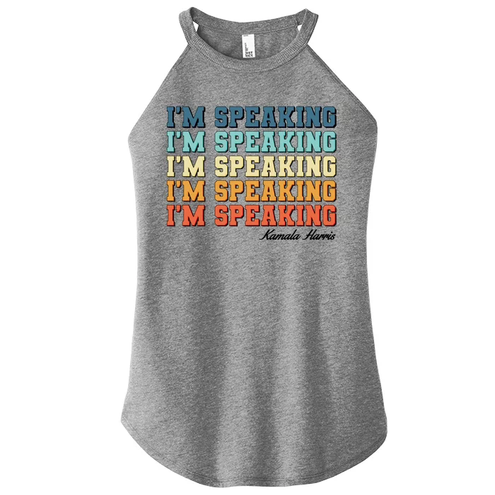 I'm Speaking pattern Kamala Harris Madam Vice President Women’s Perfect Tri Rocker Tank