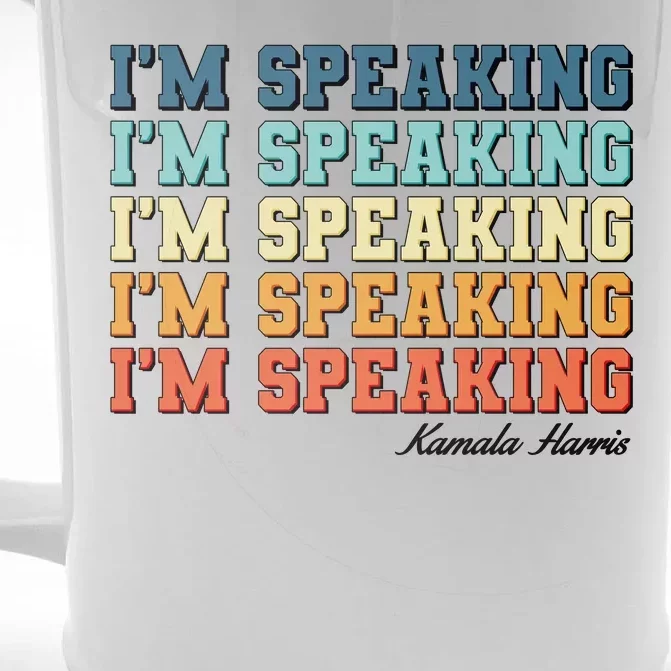 I'm Speaking pattern Kamala Harris Madam Vice President Front & Back Beer Stein