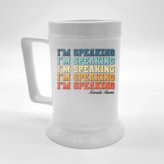 I'm Speaking pattern Kamala Harris Madam Vice President Front & Back Beer Stein