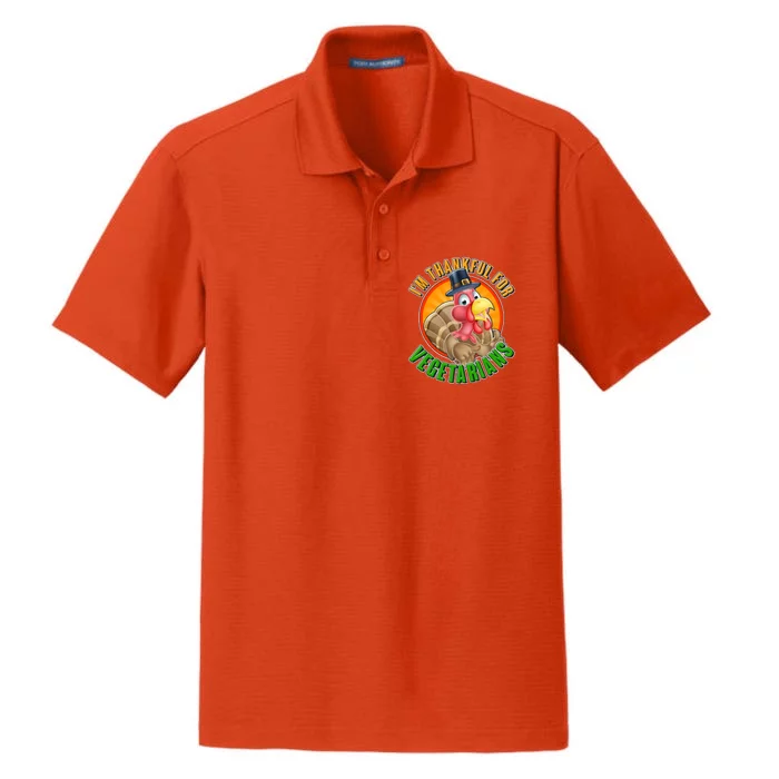 I'm Thankful For Vegetarians Funny Thanksgiving Dry Zone Grid Performance Polo