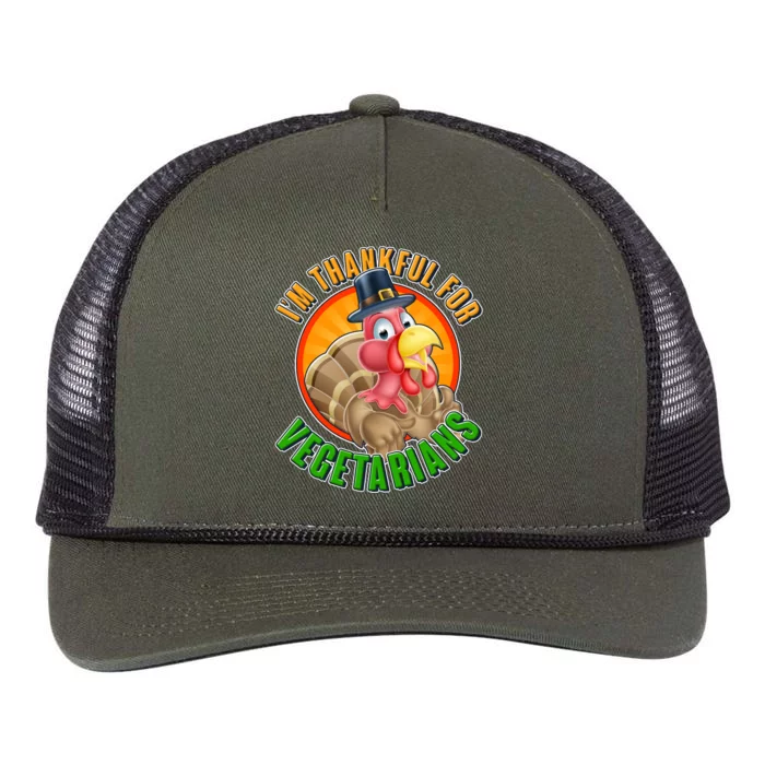 I'm Thankful For Vegetarians Funny Thanksgiving Retro Rope Trucker Hat Cap