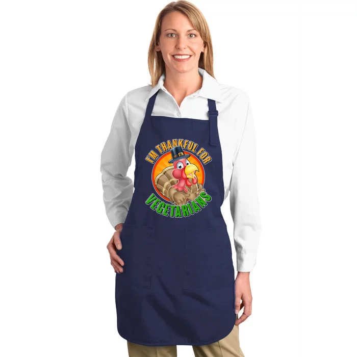 I'm Thankful For Vegetarians Funny Thanksgiving Full-Length Apron With Pocket