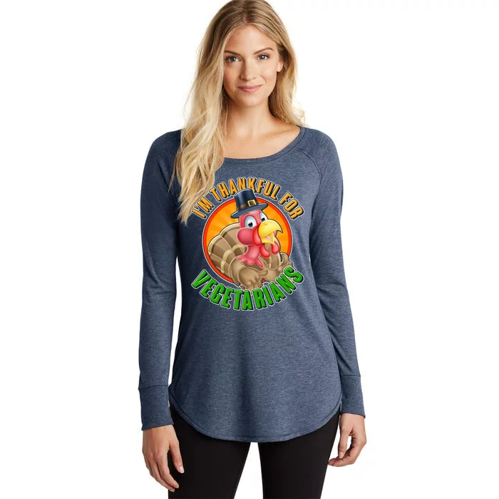 I'm Thankful For Vegetarians Funny Thanksgiving Women's Perfect Tri Tunic Long Sleeve Shirt