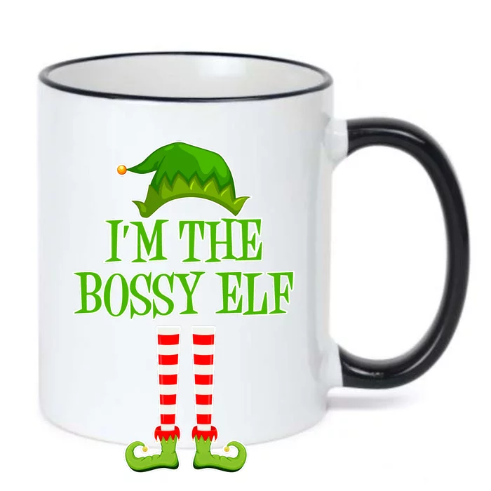 I'm The Bossy Elf Matching Family Christmas Black Color Changing Mug