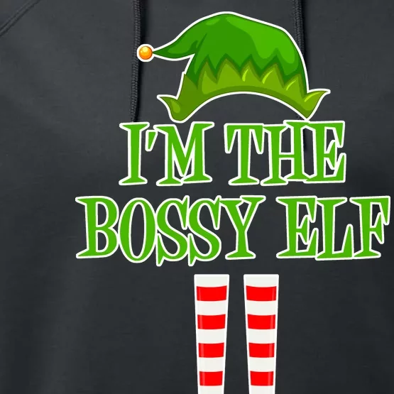 I'm The Bossy Elf Matching Family Christmas Performance Fleece Hoodie