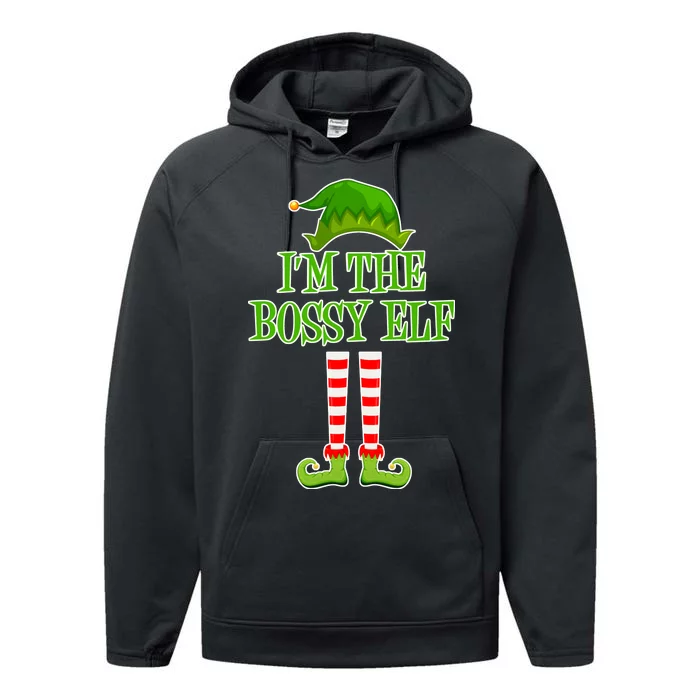 I'm The Bossy Elf Matching Family Christmas Performance Fleece Hoodie