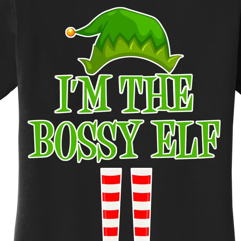 I'm The Bossy Elf Matching Family Christmas Women's T-Shirt