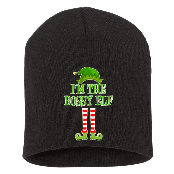 I'm The Bossy Elf Matching Family Christmas Short Acrylic Beanie