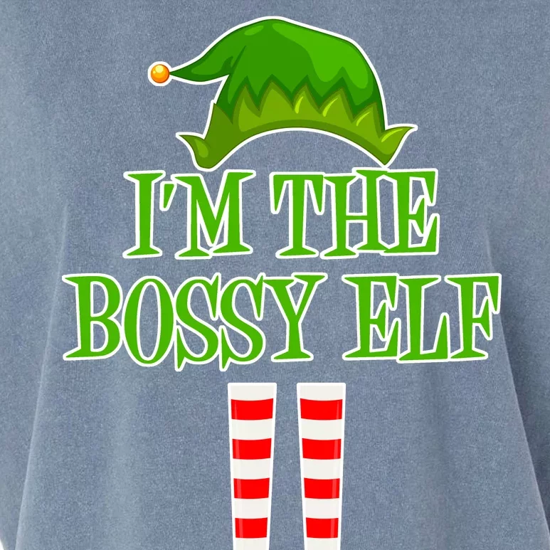 I'm The Bossy Elf Matching Family Christmas Garment-Dyed Women's Muscle Tee