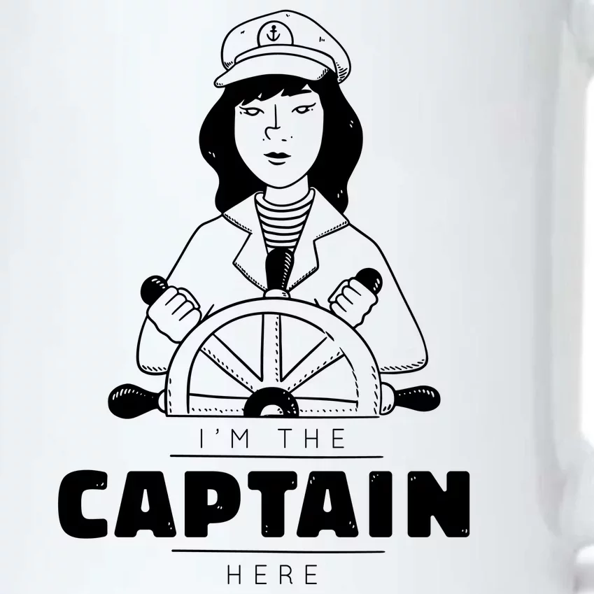 I'm The Captain Here Black Color Changing Mug