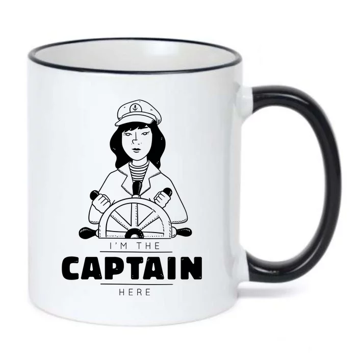 I'm The Captain Here Black Color Changing Mug