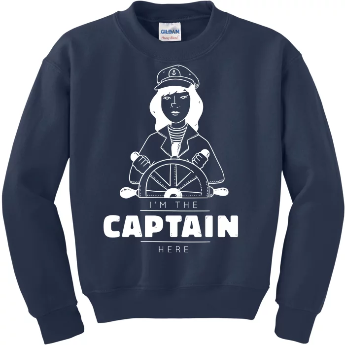 I'm The Captain Here Kids Sweatshirt