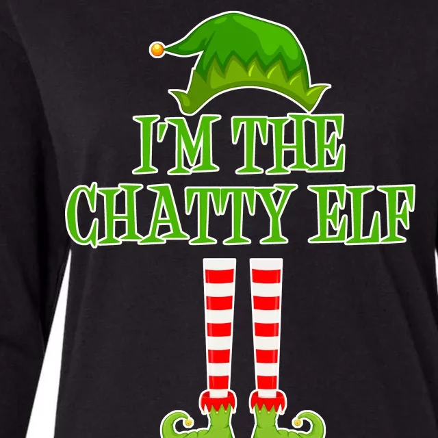 I'm The Chatty Elf Matching Family Christmas Womens Cotton Relaxed Long Sleeve T-Shirt