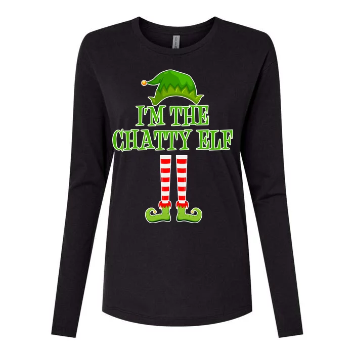 I'm The Chatty Elf Matching Family Christmas Womens Cotton Relaxed Long Sleeve T-Shirt